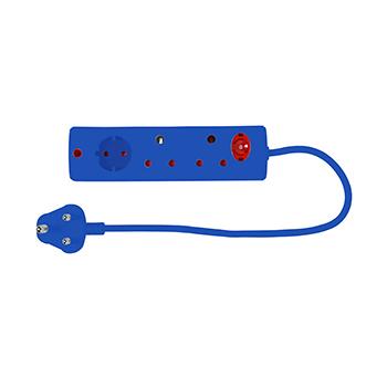 Electricmate Multiplug 3 Way Blue