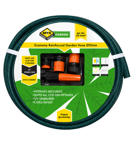 MTS Reinforced Garden Hose 12mm x 20m with Fittings
