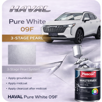 Plascon Mastermix B/C Haval Pure White (09F) 3Stage Pearl 1L Ground + 1L 2ndStage