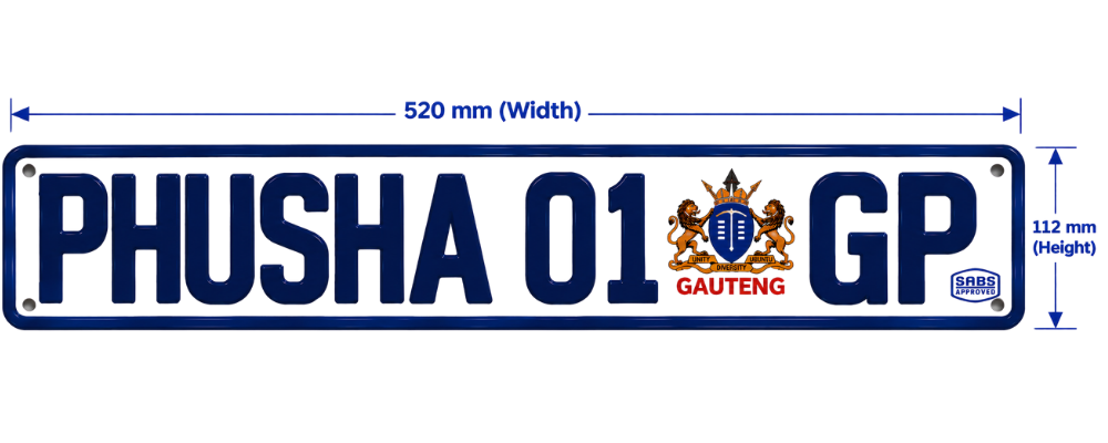 Number Plate SABS Approved Aluminium GP
