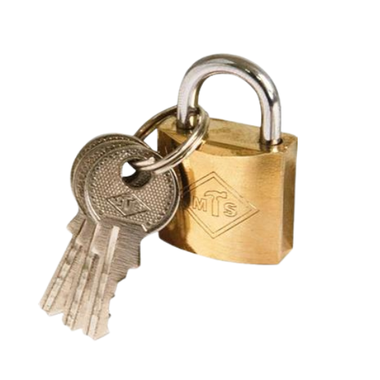 Mts Padlock Brass Plated Pre-Packed