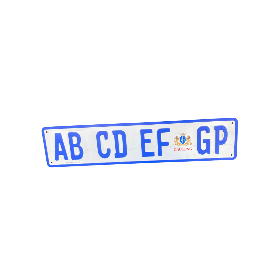 Number Plate SABS Approved Aluminium GP