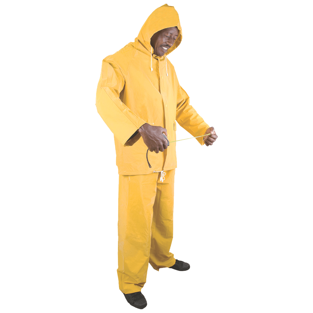 Matsafe Rainsuit Yellow Rubberised with hood 2pc