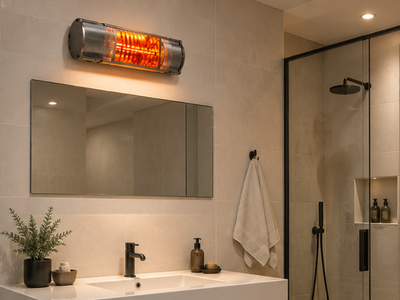 Technilamp Chaleur-Ray 850W Bathroom Infrared Heater Wall Mounted IP65 splash-proof