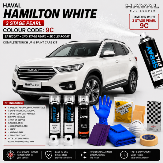 Touch Up Paint Kit DIY – Haval Hamilton White 9C 3 Stage Pearl