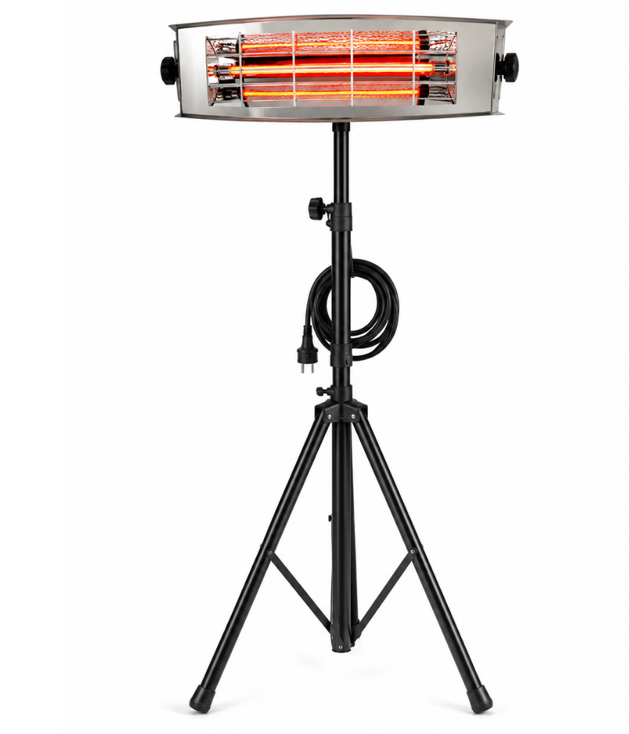 Technilamp Caribbean Ray Ultra Low Glare Infrared Heater 1500W with Tripod Stand & Plug