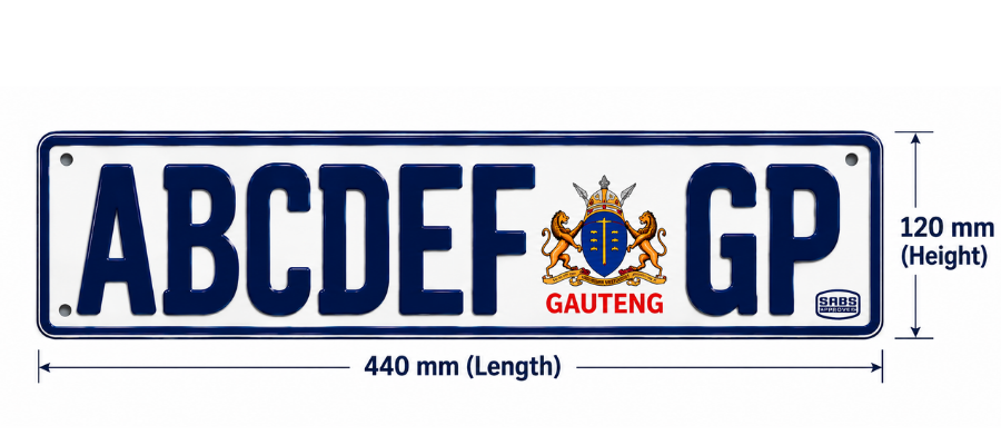 Number Plate SABS Approved Aluminium GP