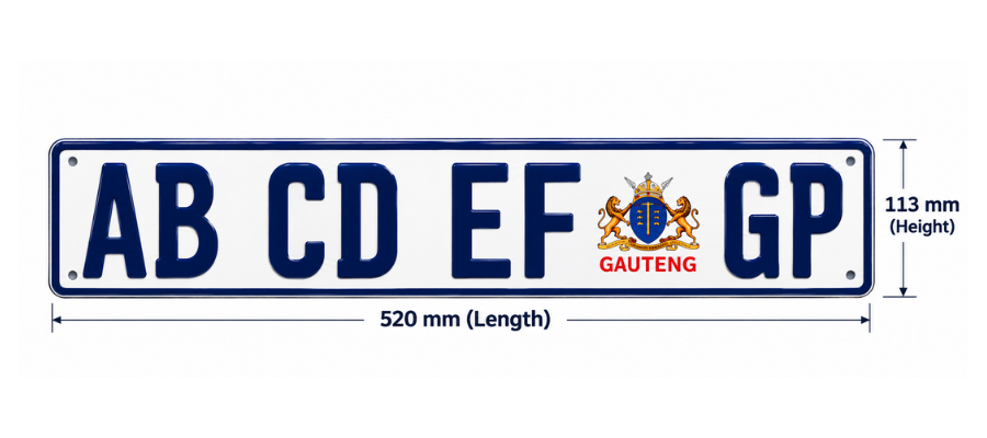 Number Plate SABS Approved Aluminium GP