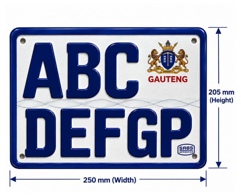 Number Plate SABS Approved Aluminium GP