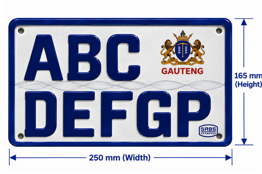 Number Plate SABS Approved Aluminium GP