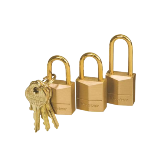 Master Padlock Brass 15mm Keyed Alike  3pk  205768