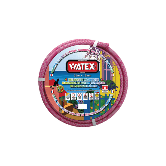 Watex Hosepipe Pink 12mmx20m (1/2") with Fittings