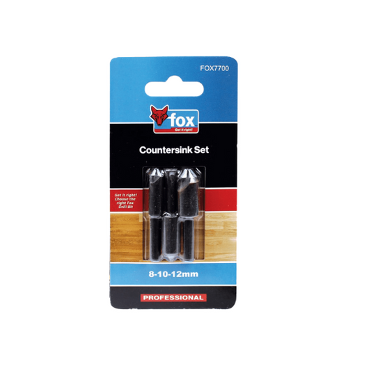 Fox Drillbit Set Countersink P/3 (8,10,12mm)