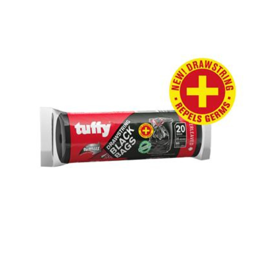 Tuffy Refuse Bag Draw String Black 20pk