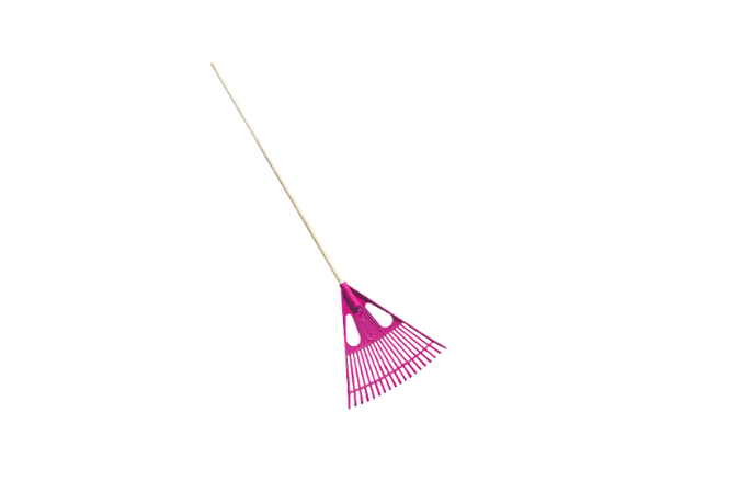 MTS Pink Lawn Rake with Wooden Handle