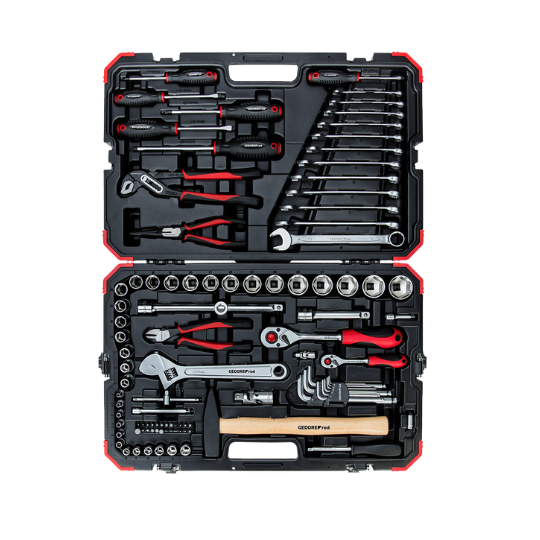 Gedore Socket Set Red 1/4″+1/2″  10-32mm 100 Pieces R46003100