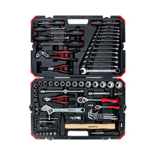 Gedore Socket Set Red 1/4″+1/2″  10-32mm 100 Pieces R46003100