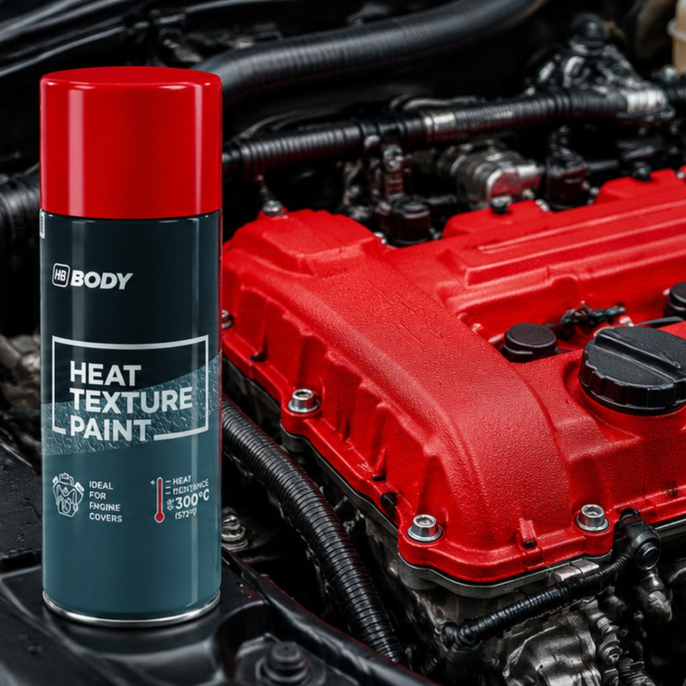 HB Body Heat Super Texture Paint Ferrari Red on an engine cover
