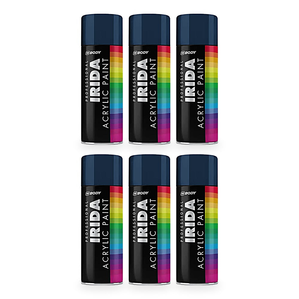 HB Body Professional Irida Acrylic Spray Paint 400ml - Sapphire Blue RAL 5003 - 6 pack