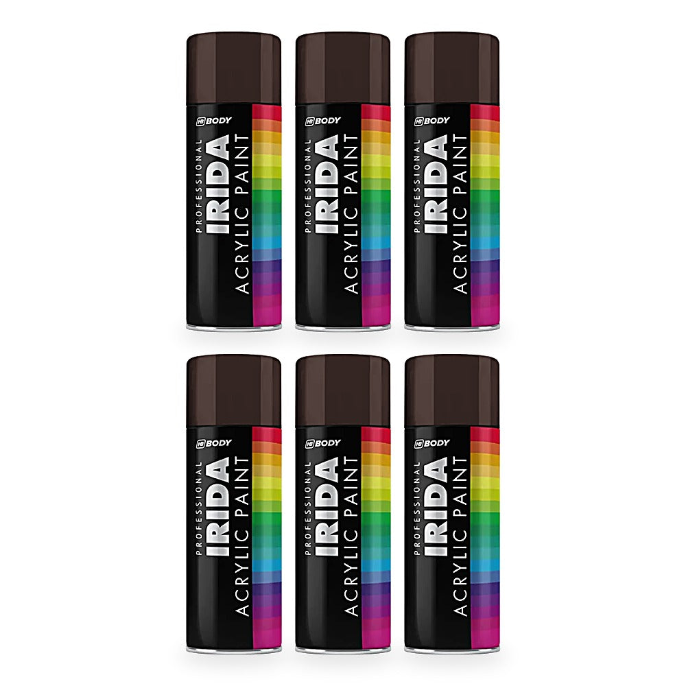 HB Body Professional Irida Acrylic Spray Paint 400ml - Chocolate Brown RAL 8017 - 6 pack
