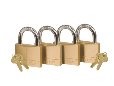 Master Lock Brass Padlock 40mm 4 Pack Keyed Alike
